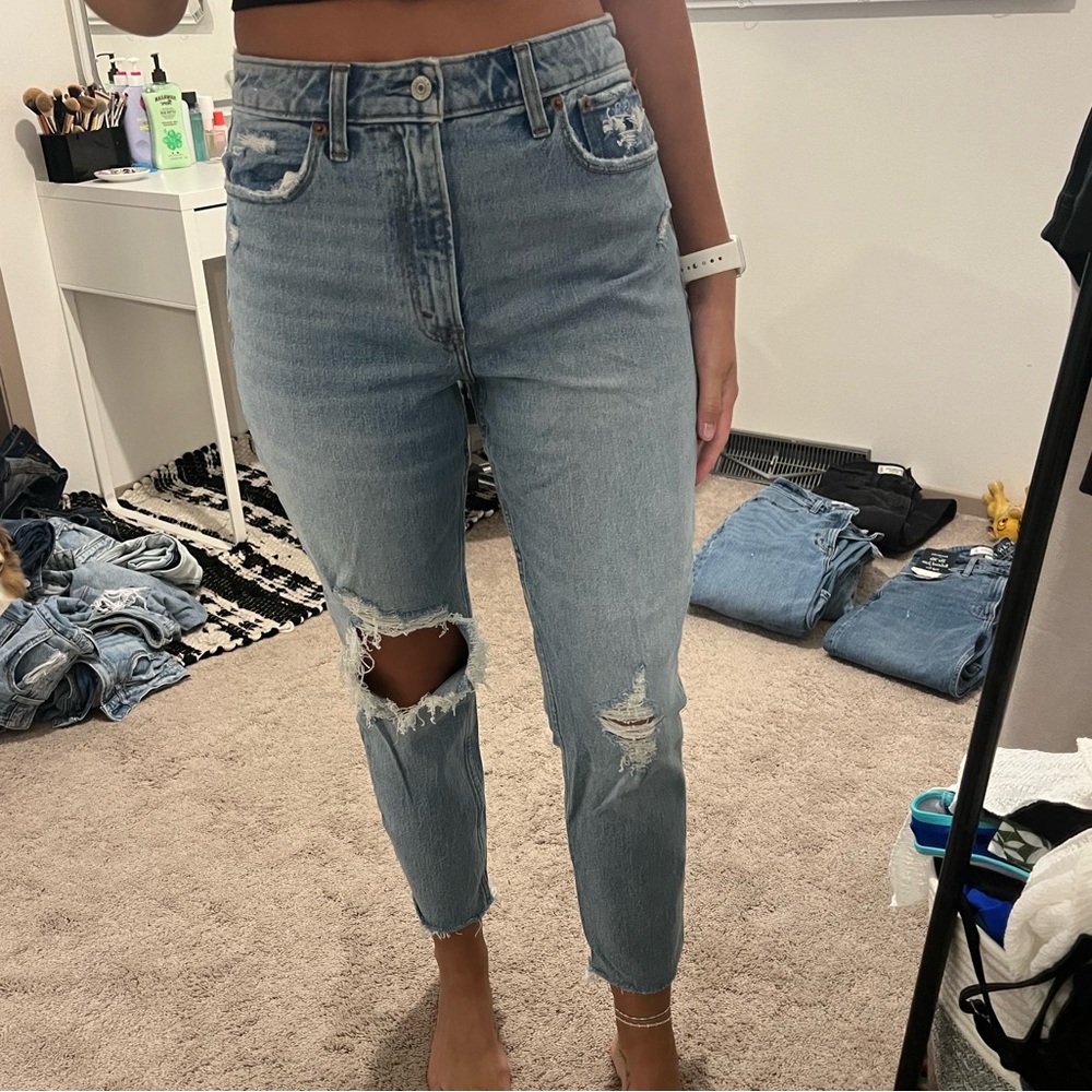 Abercrombie mom jeans.